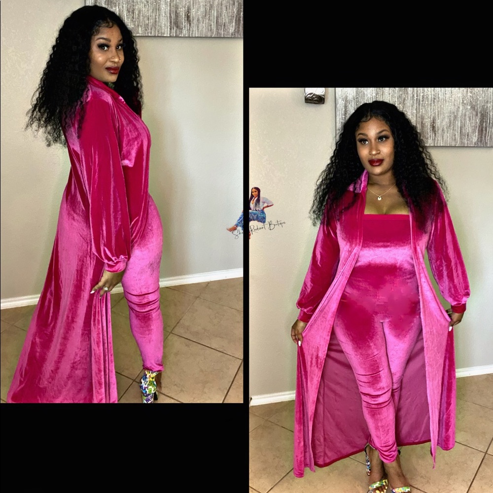 Beautiful pink two piece romper set